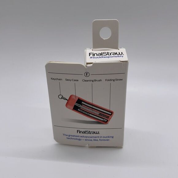 NWT FinalStraw Reusable Stainless Steel Foldable Straw - Coral - Picture 7 of 7